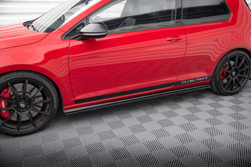 Maxton Side Skirts Diffusers VW Golf Mk7 Gti Clubsport - Gloss Black