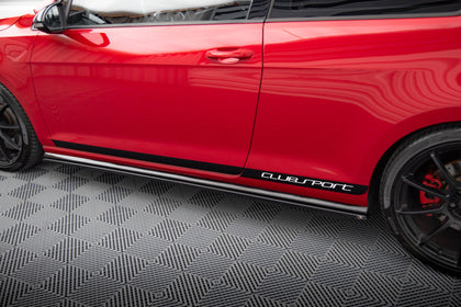 Maxton Side Skirts Diffusers VW Golf Mk7 Gti Clubsport - Gloss Black