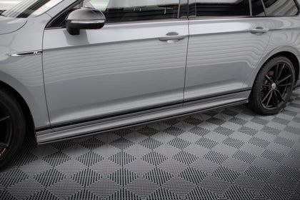 Maxton Side Skirts Diffusers VW Passat R-Line B8 Facelift - Gloss Black