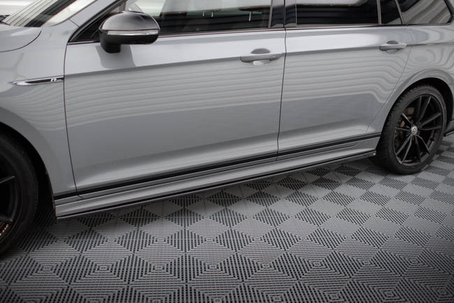 Maxton Side Skirts Diffusers VW Passat R-Line B8 Facelift - Gloss Black