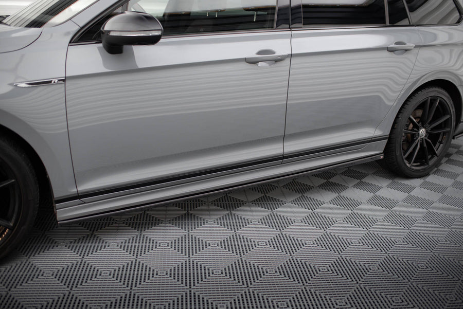Maxton Side Skirts Diffusers VW Passat R-Line B8 Facelift - Gloss Black
