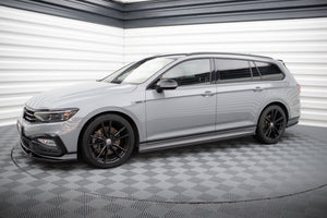 Maxton Side Skirts Diffusers VW Passat R-Line B8 Facelift - Gloss Black