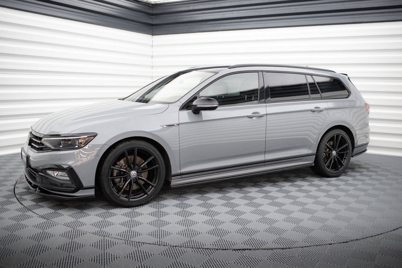 Maxton Side Skirts Diffusers VW Passat R-Line B8 Facelift - Gloss Black
