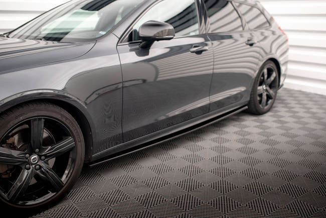 Maxton Side Skirts Diffusers Volvo V90 R-Design Mk2 - Gloss Black