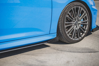 Maxton Racing Durability Side Skirts Diffusers + Flaps Ford Focus RS Mk3 - Black + Gloss Flaps