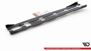 Maxton Racing Durability Side Skirts Diffusers + Flaps Ford Focus RS Mk3 - Black + Gloss Flaps