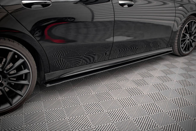 Maxton Street Pro Side Skirts Diffusers Mercedes A35 Amg / Amg-Line Aero Pack W177  - Black