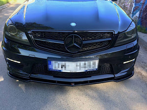 Maxton frontsplitter til Mercedes-Benz C63 AMG Sedan / Estate W204 Facelift / S204 Facelift – blank sort – billede 1 af 5