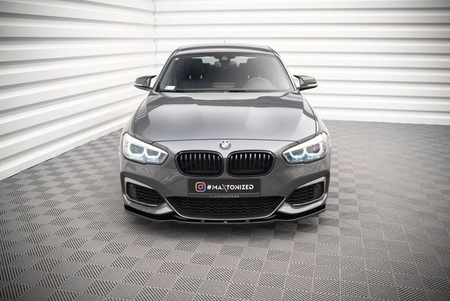 Maxton Front Splitter V.1 BMW 1 F20/F21 M-Power Facelift - Gloss Black