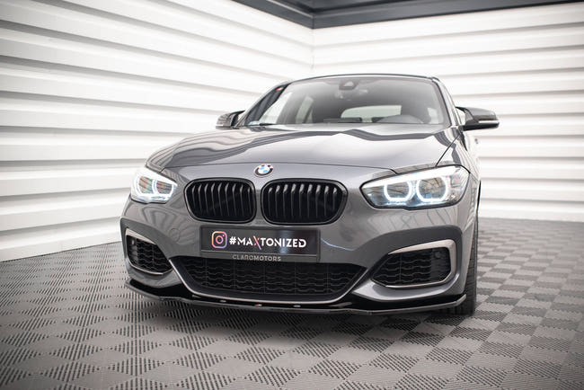 Maxton Front Splitter V.1 BMW 1 F20/F21 M-Power Facelift - Gloss Black
