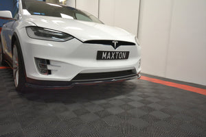 Maxton Front Splitter V.1 Tesla Model X - Gloss Black