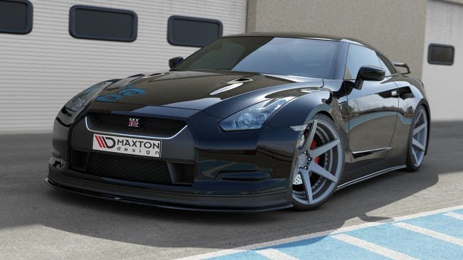 Maxton frontsplitter til Nissan GT-R Coupe (R35-SERIES) – blank sort – billede 1 af 6