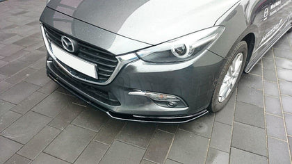 Maxton Front Splitter V.1 Mazda 3 Bn (Mk3) Facelift - Gloss Black