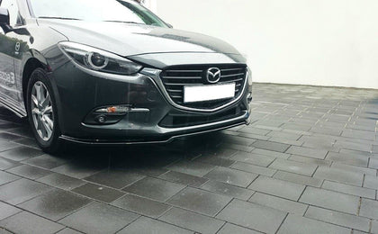 Maxton Front Splitter V.1 Mazda 3 Bn (Mk3) Facelift - Gloss Black