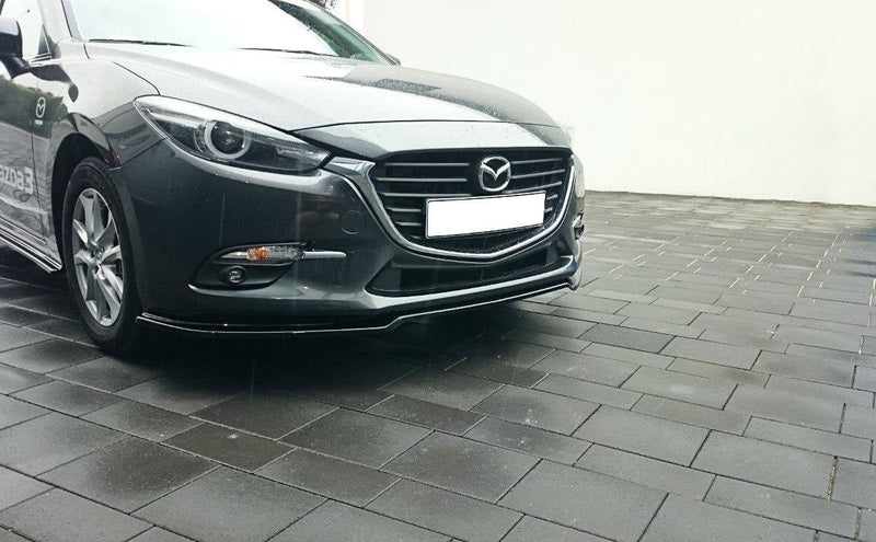 Maxton Front Splitter V.1 Mazda 3 Bn (Mk3) Facelift - Gloss Black