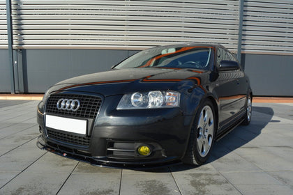 Maxton frontsplitter til Audi A3 8P S-Line – blank sort – billede 2 af 4