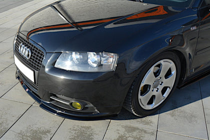 Maxton frontsplitter til Audi A3 8P S-Line – blank sort – billede 3 af 4