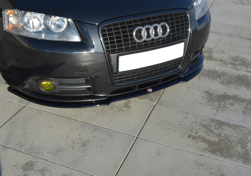 Maxton frontsplitter til Audi A3 8P S-Line – blank sort – billede 1 af 4