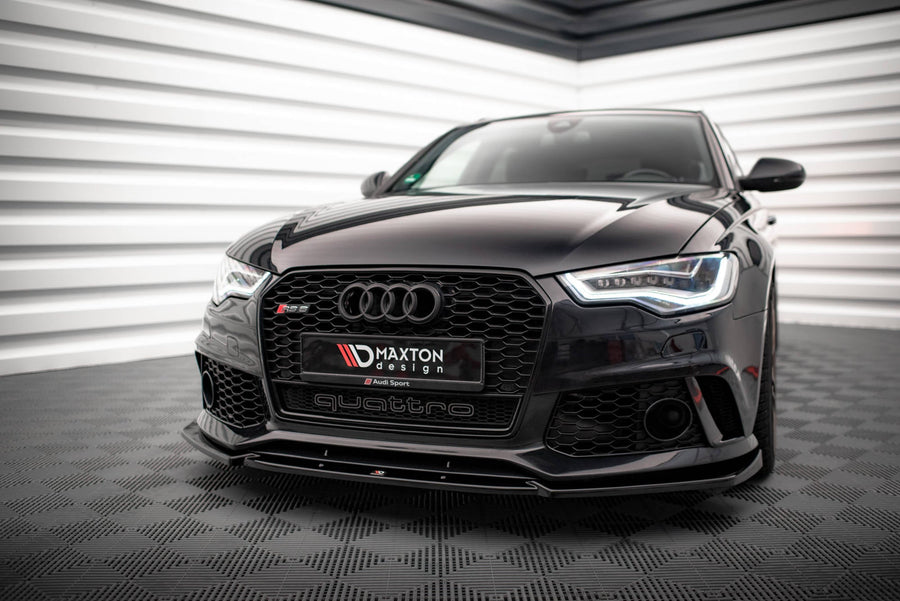 Maxton frontsplitter til Audi A6 RS6 Look C7 – blank sort – billede 1 af 5