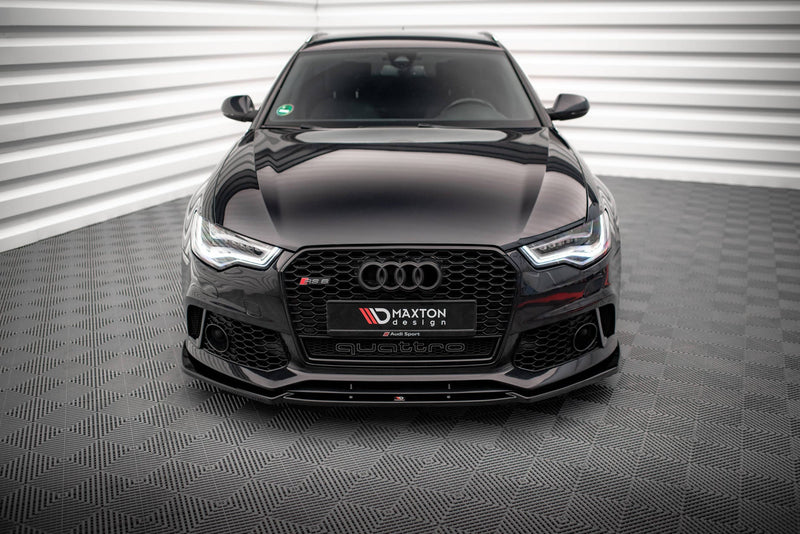 Maxton frontsplitter til Audi A6 RS6 Look C7 – blank sort – billede 2 af 5