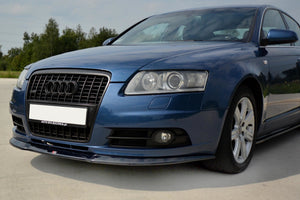 Maxton frontsplitter til Audi A6 S-Line C6 – blank sort – billede 1 af 8