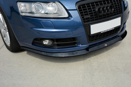 Maxton frontsplitter til Audi A6 S-Line C6 – blank sort – billede 3 af 8