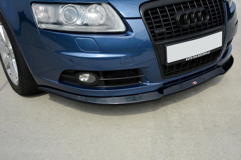 Maxton frontsplitter til Audi A6 S-Line C6 – blank sort – billede 3 af 8