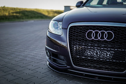 Maxton frontsplitter til Audi A6 S-Line C6 Facelift – blank sort – billede 2 af 8