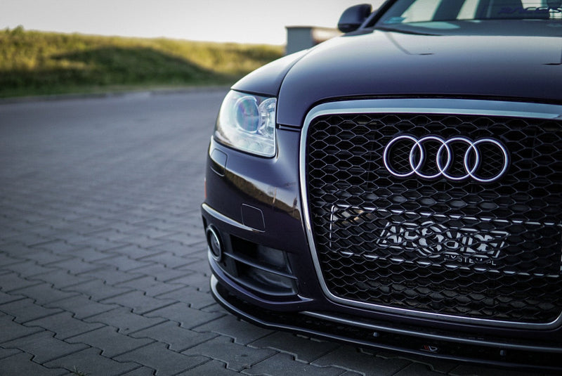 Maxton frontsplitter til Audi A6 S-Line C6 Facelift – blank sort – billede 2 af 8