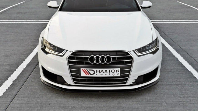 Maxton frontsplitter til Audi A6 Ultra C7 Facelift – blank sort – billede 1 af 4