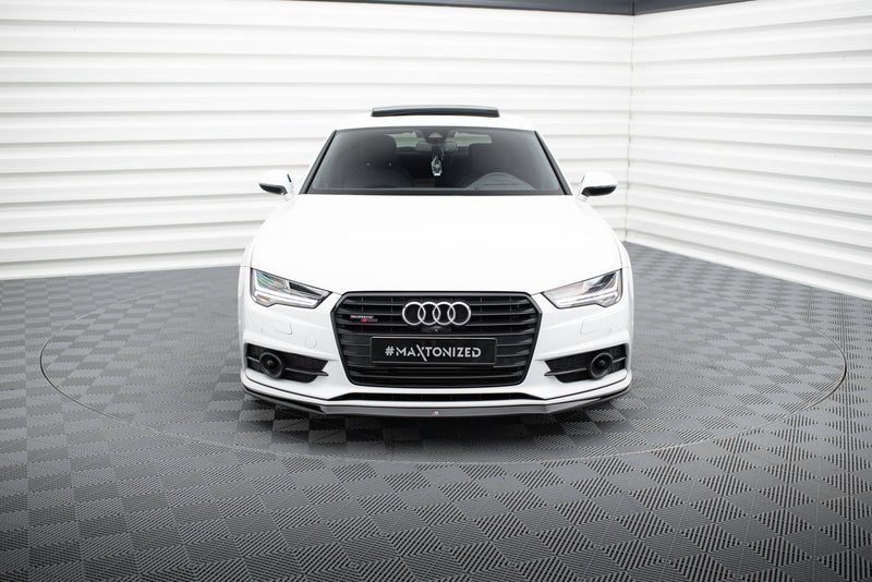 Maxton Front Splitter Audi S7 / A7 S-Line C7 Fl - Gloss Black