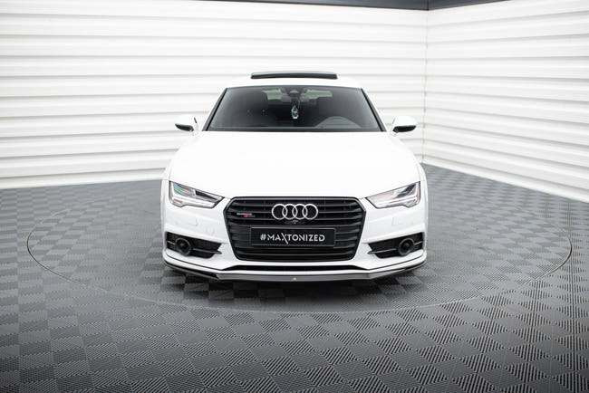 Maxton Front Splitter Audi S7 / A7 S-Line C7 Fl - Gloss Black