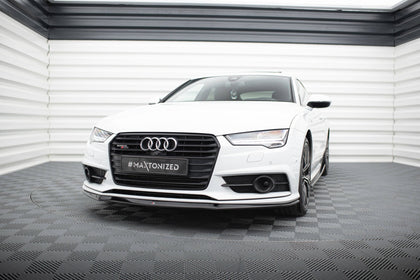 Maxton Front Splitter Audi S7 / A7 S-Line C7 Fl - Gloss Black