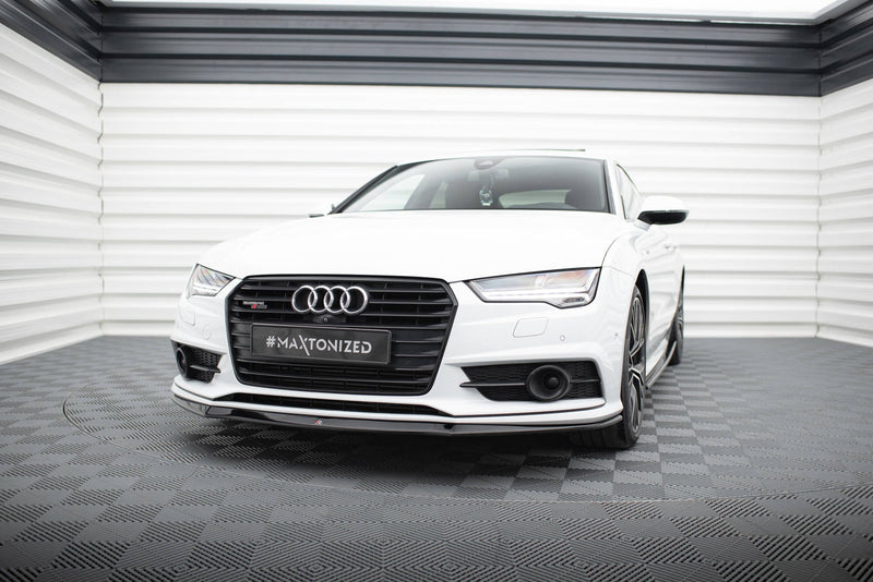 Maxton Front Splitter Audi S7 / A7 S-Line C7 Fl - Gloss Black