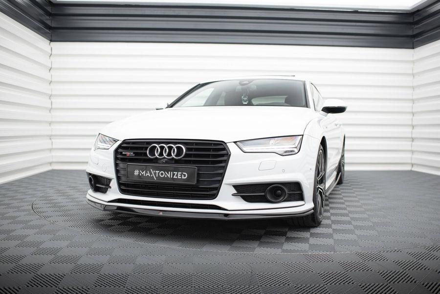 Maxton Front Splitter Audi S7 / A7 S-Line C7 Fl - Gloss Black