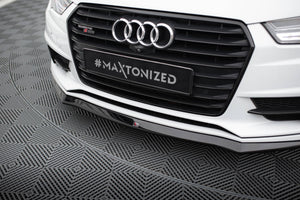Maxton Front Splitter Audi S7 / A7 S-Line C7 Fl - Gloss Black