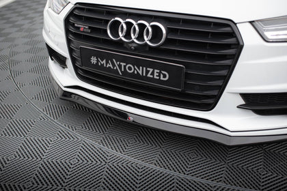 Maxton Front Splitter Audi S7 / A7 S-Line C7 Fl - Gloss Black