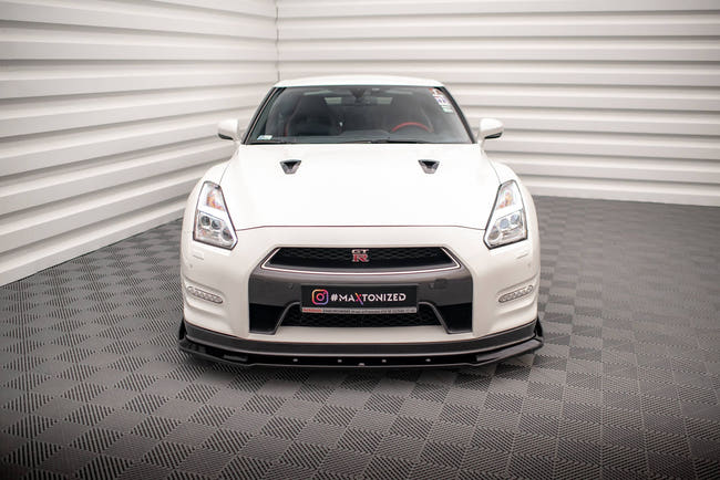 Maxton frontsplitter til Nissan GTR R35 Facelift – blank sort – billede 2 af 5