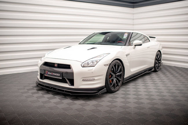 Maxton frontsplitter til Nissan GTR R35 Facelift – blank sort – billede 1 af 5