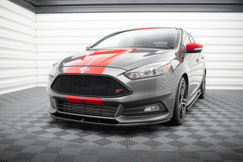 Maxton frontsplitter til Ford Focus ST Mk3 Facelift (Cupra) – blank sort – billede 1 af 5