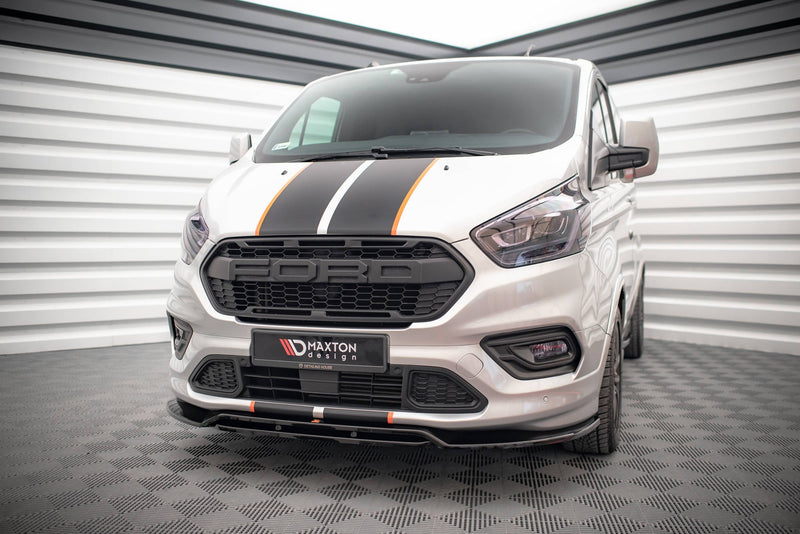 Maxton frontsplitter til Ford Transit Custom ST-Line Mk1 Facelift – blank sort – billede 1 af 5