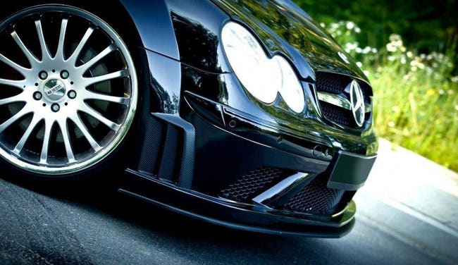 Maxton frontsplitter til Mercedes CLK W209 Black (SL Black Series LOOK) – blank sort – billede 1 af 3