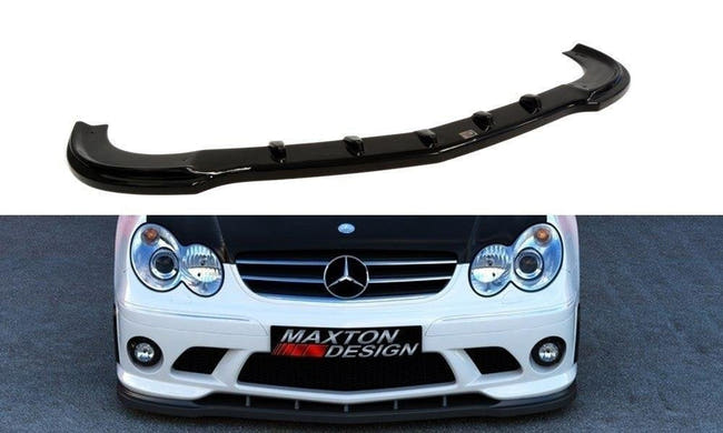 Maxton frontsplitter til Mercedes CLK W209 (FOR ME-CLK-209-AMG204-F1 Bumper) – blank sort – billede 1 af 3