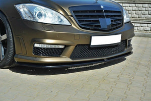Maxton frontsplitter til Mercedes S-CLASS W221 AMG – blank sort – billede 1 af 3