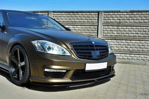 Maxton frontsplitter til Mercedes S-CLASS W221 AMG – blank sort – billede 2 af 3