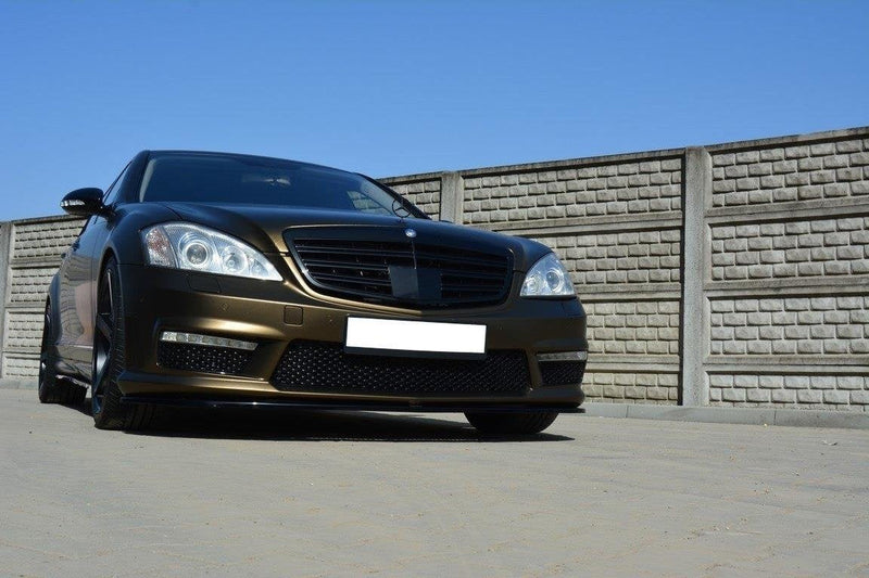 Maxton frontsplitter til Mercedes S-CLASS W221 AMG – blank sort – billede 3 af 3