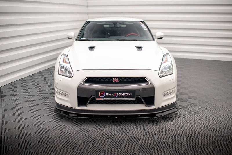 Maxton frontsplitter til Nissan GTR R35 Facelift – blank sort – billede 2 af 5