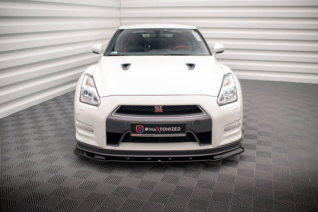 Maxton frontsplitter til Nissan GTR R35 Facelift – blank sort – billede 2 af 5