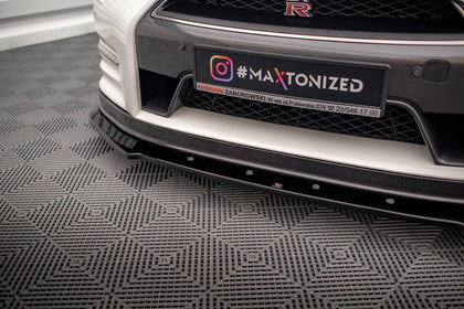 Maxton frontsplitter til Nissan GTR R35 Facelift – blank sort – billede 3 af 5