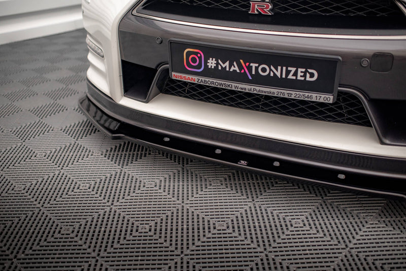 Maxton frontsplitter til Nissan GTR R35 Facelift – blank sort – billede 3 af 5